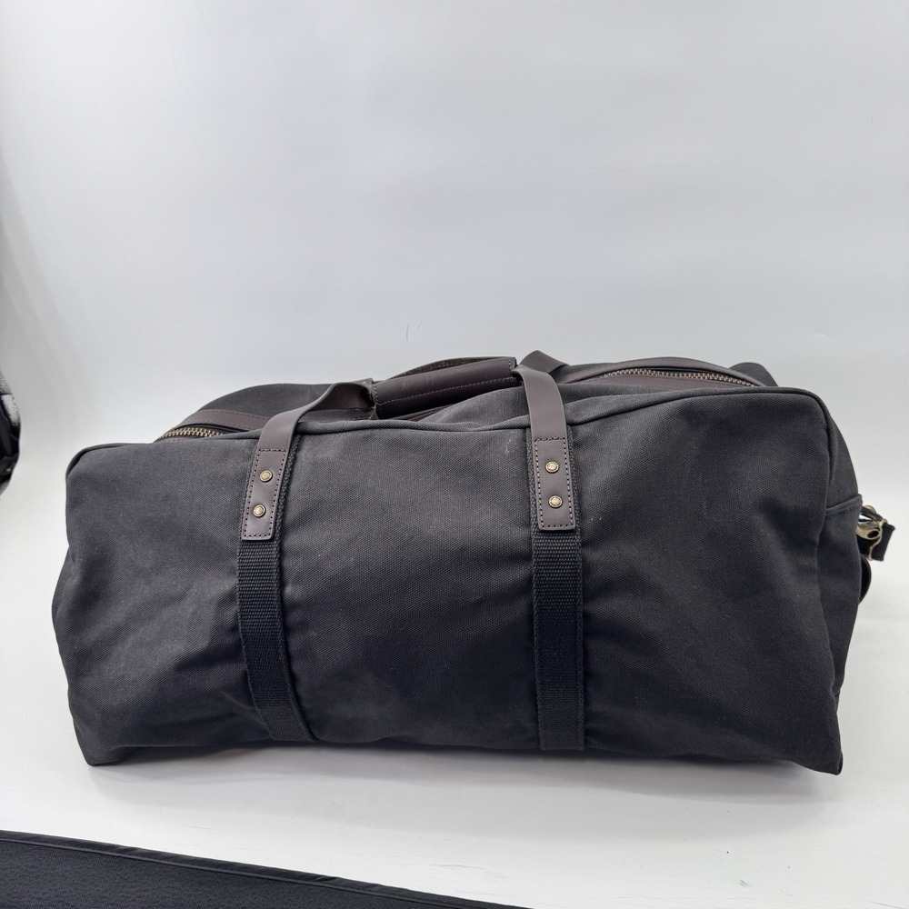 Lands End Blake Shelton Canvas Leather Large Travel Duffle Bag Gray Heavy Rigger - Picture 8 of 14
